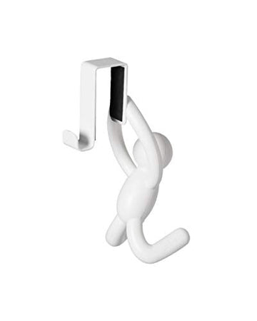 Umbra Buddy Space-Saving Over The Cabinet Storage Hooks, Kitchen and Bathroom Organizer, Set of 2, White, 2 Count
