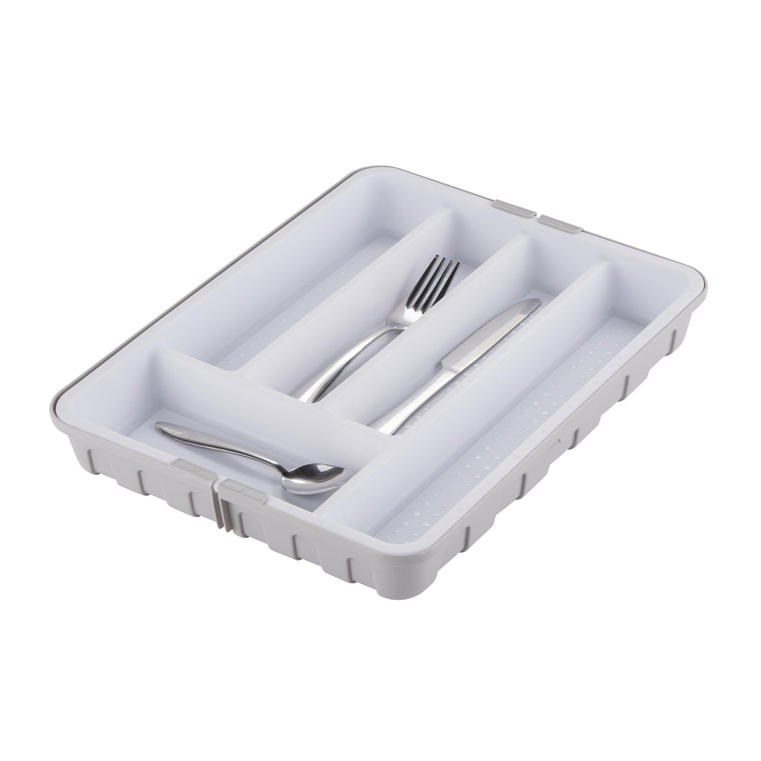 Minky Cutlery Drawer Organiser, Extendable Cutlery Sorter, Kitchen Storage & Organisation, Utensil Holder, Kitchen Accessories, Cutlery Trays, Kitchen Tools & Gadgets, UK Made (Grey)